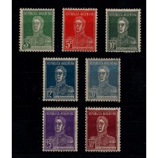 ARGENTINA 1931 GJ 708/14 SERIE COMPLETA DE ESTAMPILLAS TIPOGRAFIADAS NUEVAS CON GOMA DE GRAN CALIDAD U$ 150